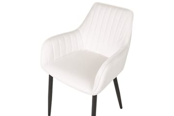 Set med 2 matstolar Wellston - Vit, Svart - Möbler - Fåtölj & stolar - Matstol & köksstol