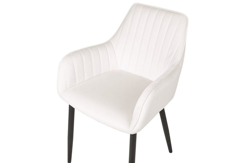 Set med 2 matstolar Wellston - Vit, Svart - Möbler - Fåtölj & stolar - Matstol & köksstol