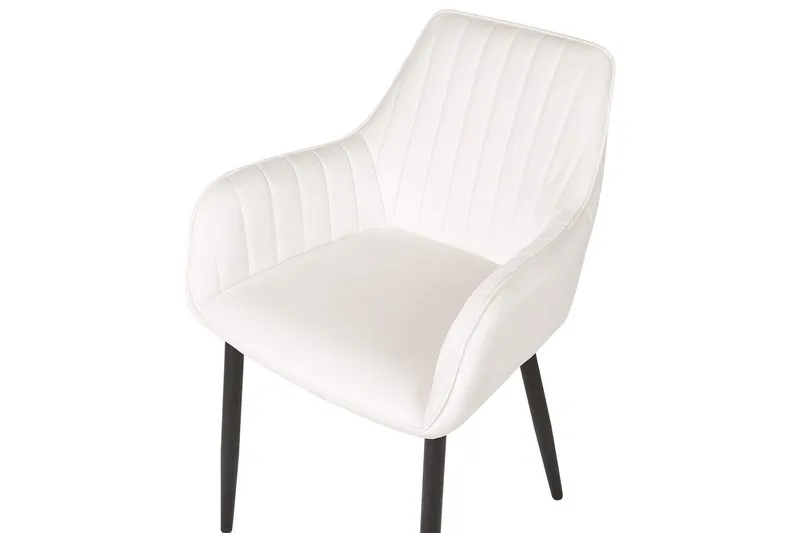 Set med 2 matstolar Wellston - Vit, Svart - Möbler - Fåtölj & stolar - Matstol & köksstol