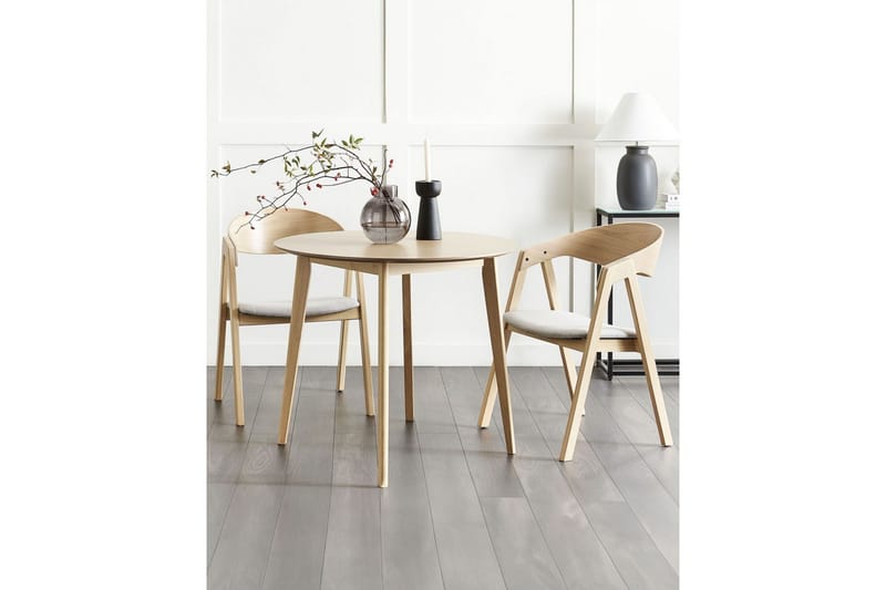 Set med 2 matstolar Yuba - Grå, ljust trä - Möbler - Fåtölj & stolar - Matstol & köksstol