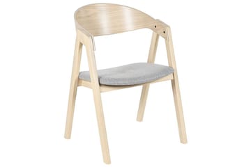 Set med 2 matstolar Yuba - Grå, ljust trä - Möbler - Fåtölj & stolar - Matstol & köksstol
