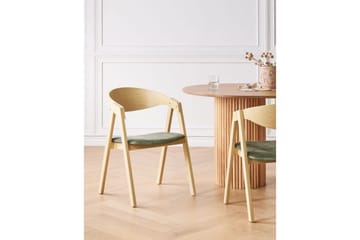 Set med 2 matstolar Yuba - Ljus trä, grön - Möbler - Fåtölj & stolar - Matstol & köksstol