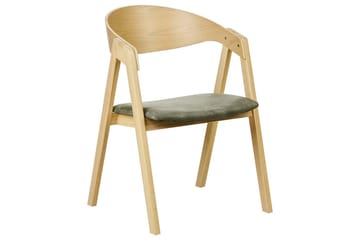 Set med 2 matstolar Yuba - Ljus trä, grön - Möbler - Fåtölj & stolar - Matstol & köksstol