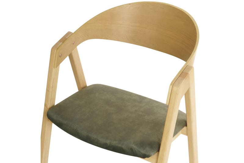 Set med 2 matstolar Yuba - Ljus trä, grön - Möbler - Fåtölj & stolar - Matstol & köksstol