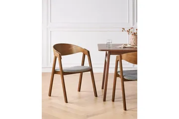 Set med 2 matstolar Yuba - Mörk trä, svart, vit - Möbler - Fåtölj & stolar - Matstol & köksstol