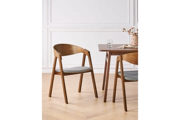 Set med 2 matstolar Yuba - Mörk trä, svart, vit - Möbler - Fåtölj & stolar - Matstol & köksstol