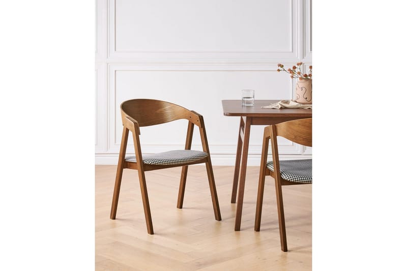 Set med 2 matstolar Yuba - Mörk trä, svart, vit - Möbler - Fåtölj & stolar - Matstol & köksstol