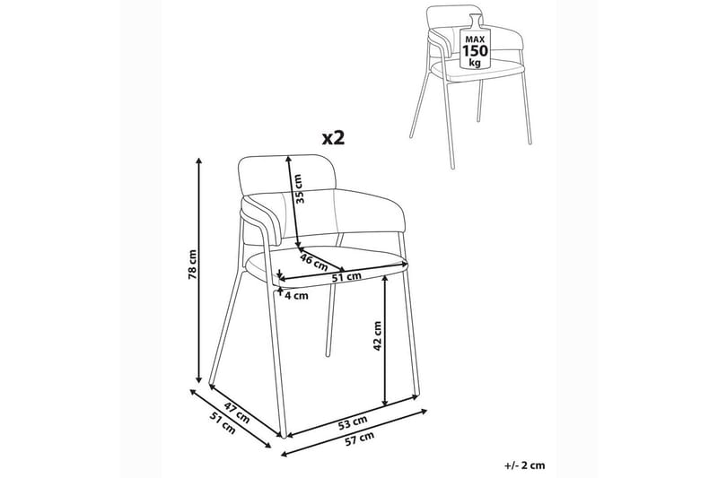 Set med 2 matstolar Paonia - Möbler - Fåtölj & stolar - Matstol & köksstol
