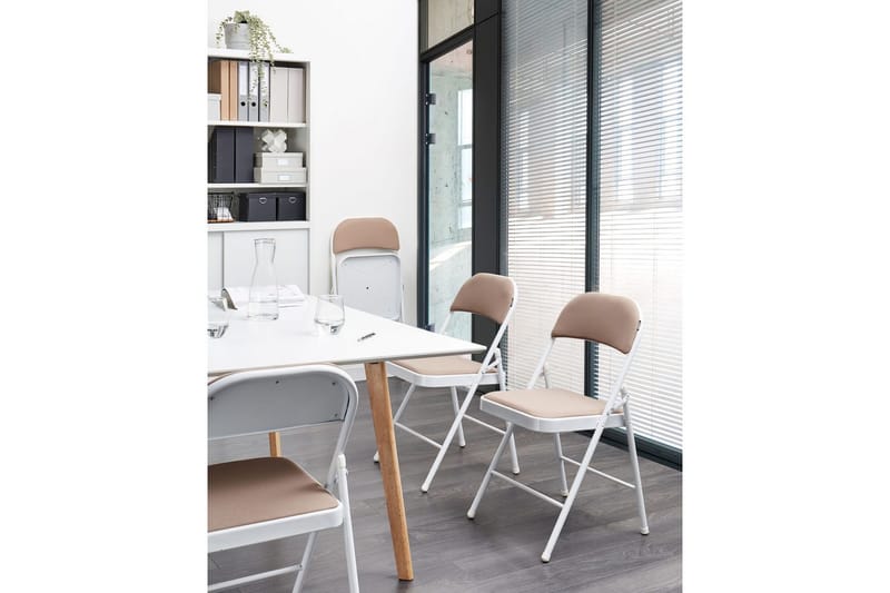 Set med 4 hopfällbara stolar Sparks - Beige, vit - Möbler - Fåtölj & stolar - Klappstol & stapelbara stolar