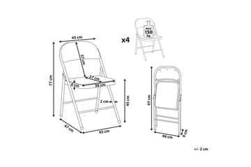 Set med 4 hopfällbara stolar Sparks - Blå, Svart - Möbler - Fåtölj & stolar - Klappstol & stapelbara stolar