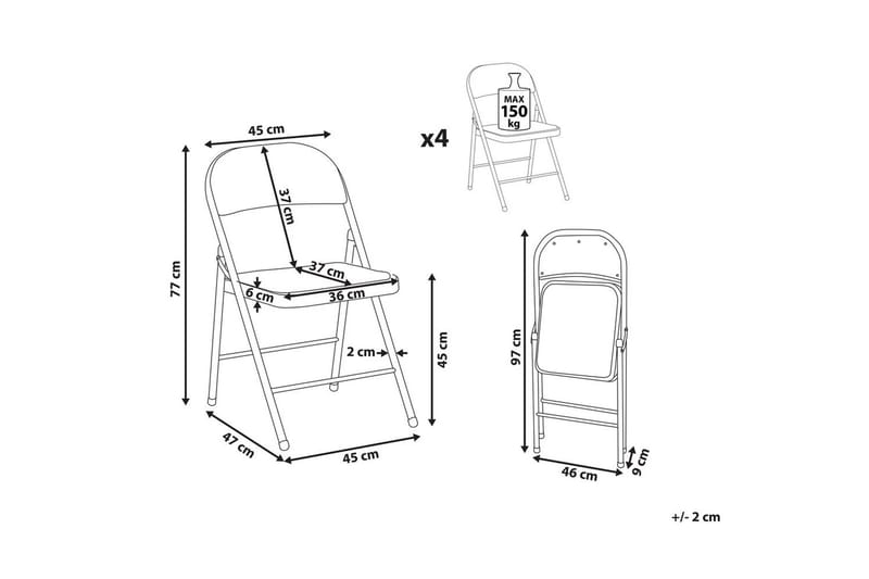 Set med 4 hopfällbara stolar Sparks - Grå, vit - Möbler - Fåtölj & stolar - Klappstol & stapelbara stolar
