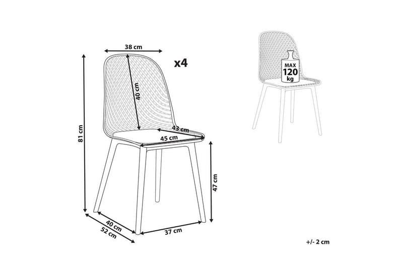 Set med 4 matstolar Emory - Rosa - Möbler - Fåtölj & stolar - Matstol & köksstol