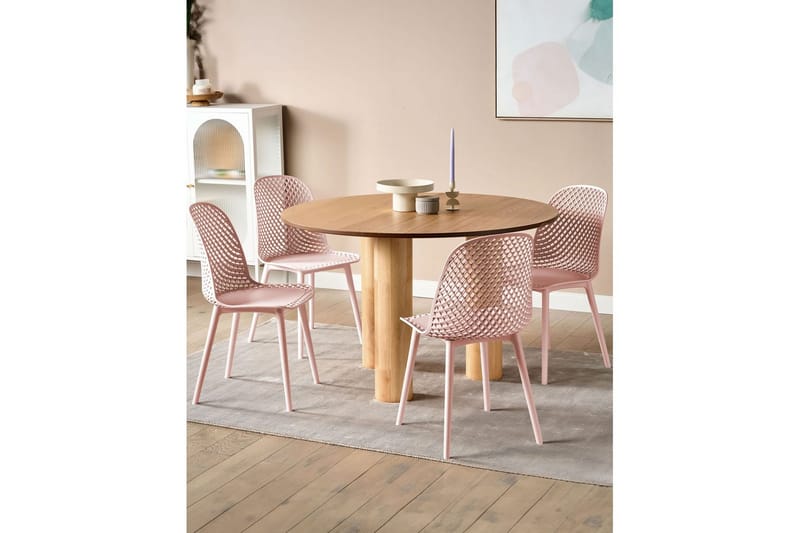 Set med 4 matstolar Emory - Rosa - Möbler - Fåtölj & stolar - Matstol & köksstol