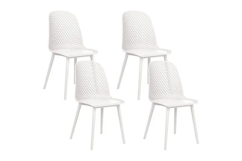 Set med 4 matstolar Emory, Vit