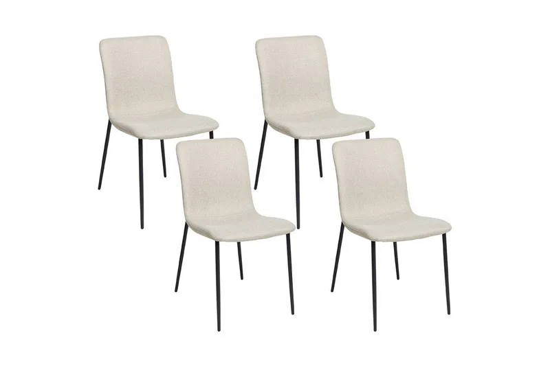 Set med 4 matstolar Glendive, Beige, svart