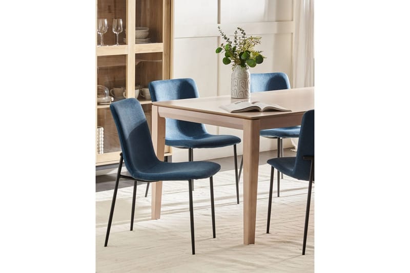 Set med 4 matstolar Glendive - Mörkblå, Svart - Möbler - Fåtölj & stolar - Matstol & köksstol