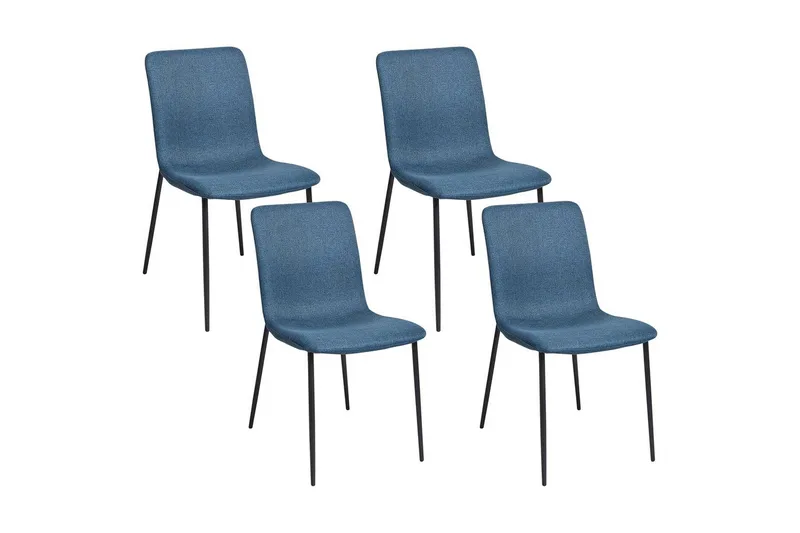 Set med 4 matstolar Glendive, Mörkblå, Svart