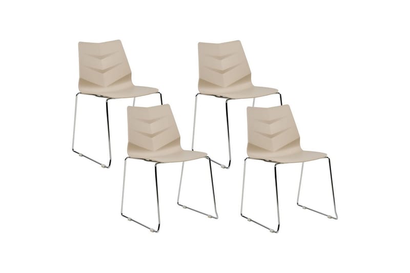 Set med 4 matstolar Hartley - Beige, Silver - Möbler - Fåtölj & stolar - Matstol & köksstol
