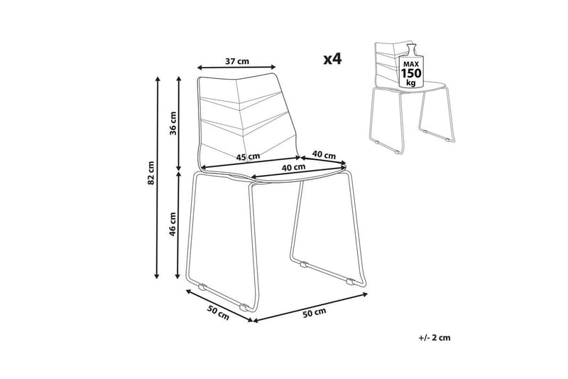 Set med 4 matstolar Hartley - Mörkgrå, Silver - Möbler - Fåtölj & stolar - Matstol & köksstol