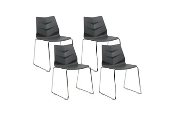 Set med 4 matstolar Hartley - Mörkgrå, Silver - Möbler - Fåtölj & stolar - Matstol & köksstol