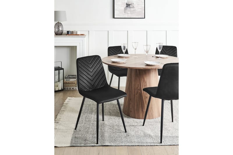 Set med 4 matstolar Havre - Svart - Möbler - Fåtölj & stolar - Matstol & köksstol