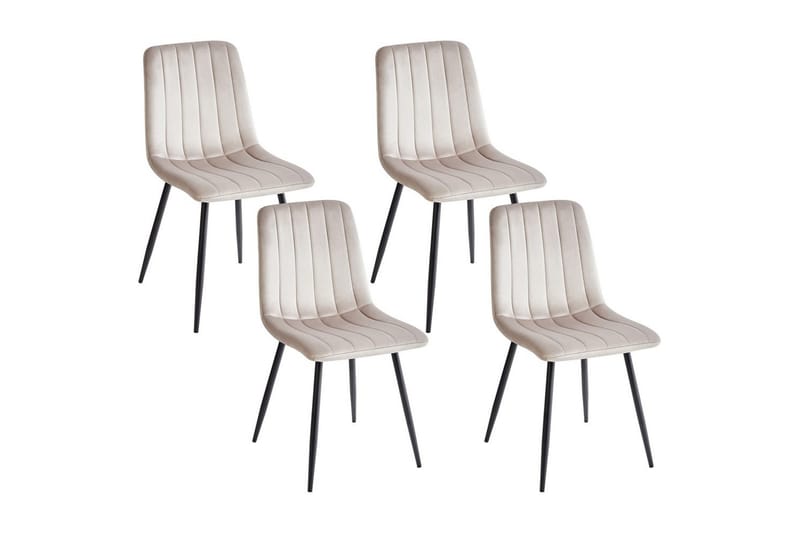 Set med 4 matstolar Kalispell, Beige, svart