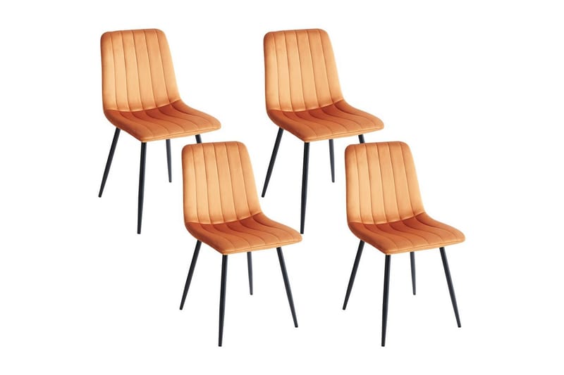 Set med 4 matstolar Kalispell, Orange, svart