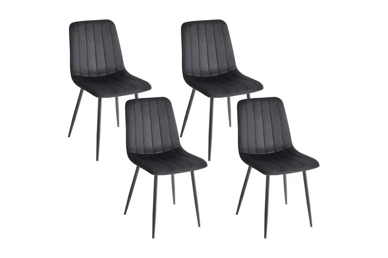 Set med 4 matstolar Kalispell, Svart