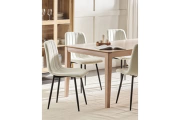 Set med 4 matstolar Kalispell - Vit, Svart - Möbler - Fåtölj & stolar - Matstol & köksstol