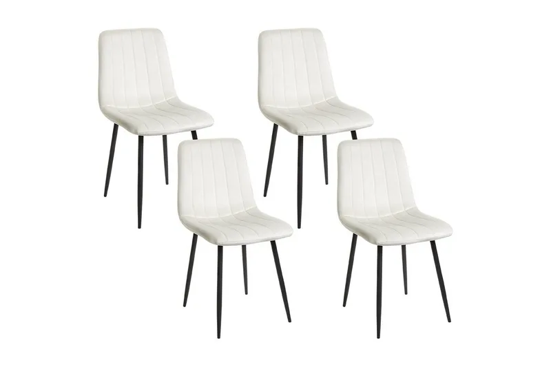 Set med 4 matstolar Kalispell, Vit, Svart