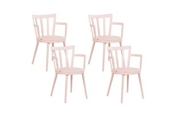 Set med 4 matstolar Morill - Rosa - Möbler - Fåtölj & stolar - Matstol & köksstol