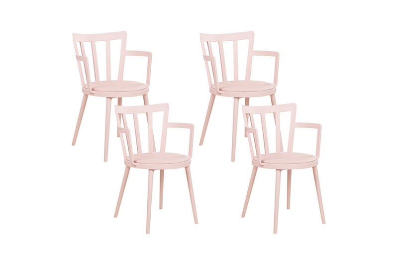 Set med 4 matstolar Morill - Rosa - Möbler - Fåtölj & stolar - Matstol & köksstol