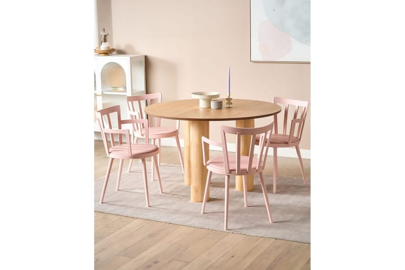 Set med 4 matstolar Morill - Rosa - Möbler - Fåtölj & stolar - Matstol & köksstol