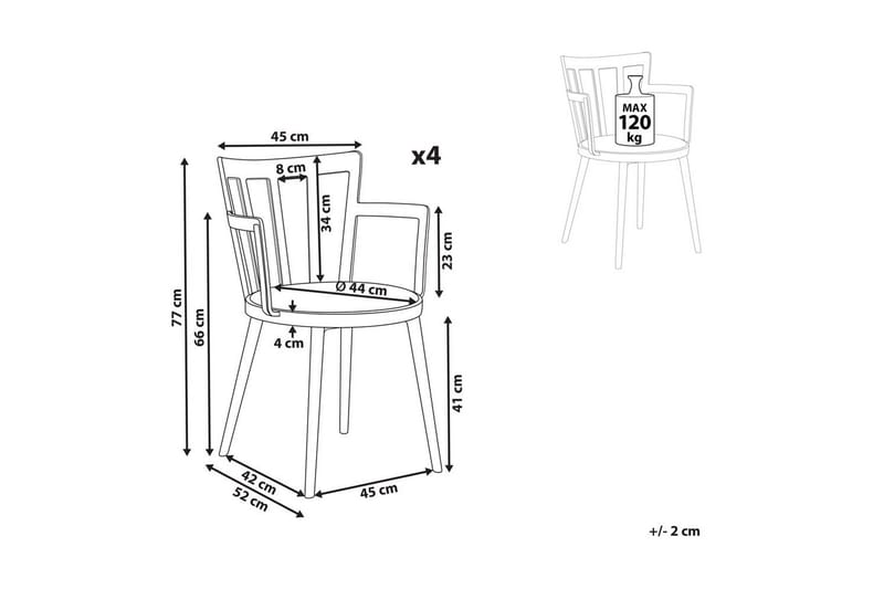 Set med 4 matstolar Morill - Vit - Möbler - Fåtölj & stolar - Matstol & köksstol