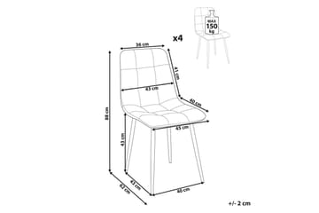 Set med 4 matstolar Powell - Vit, Svart - Möbler - Fåtölj & stolar - Matstol & köksstol
