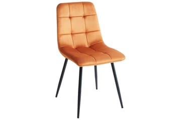Set med 4 matstolar Powell - Orange, svart - Möbler - Fåtölj & stolar - Matstol & köksstol