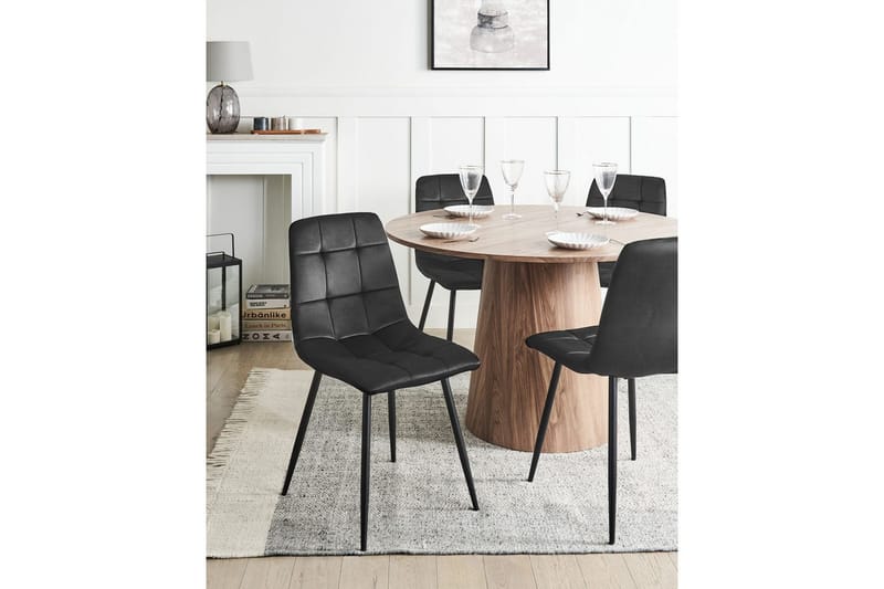Set med 4 matstolar Powell - Svart - Möbler - Fåtölj & stolar - Matstol & köksstol