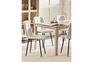 Set med 4 matstolar Powell - Vit, Svart - Möbler - Fåtölj & stolar - Matstol & köksstol