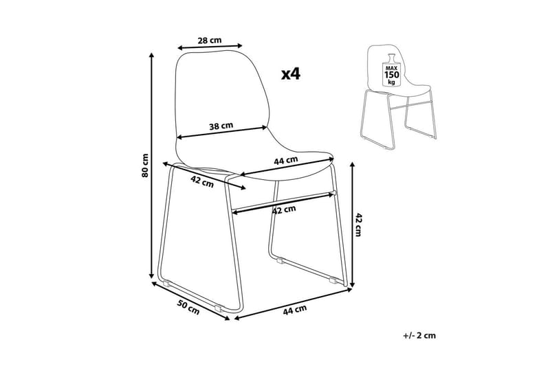 Set med 4 matstolar Panora - Grå - Möbler - Fåtölj & stolar - Matstol & köksstol
