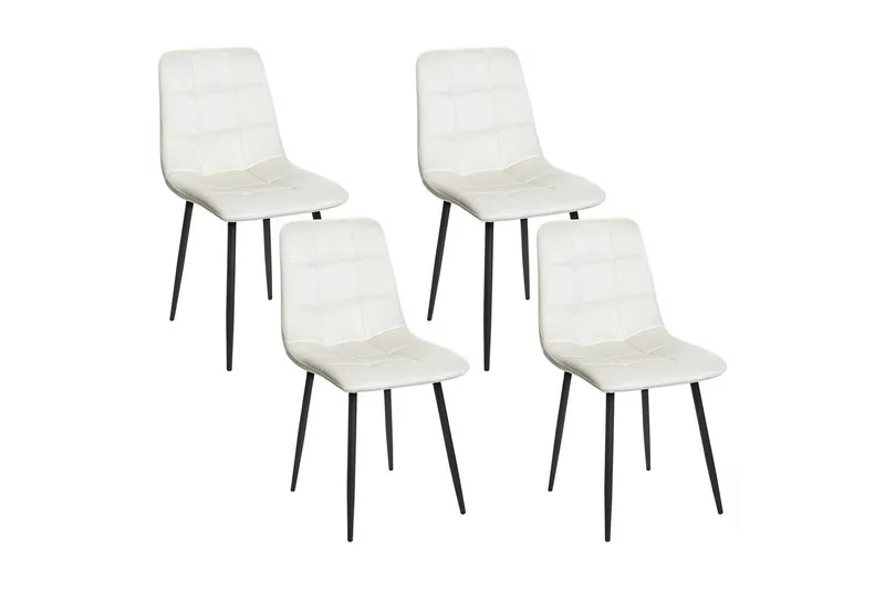 Set med 4 matstolar Powell, Vit, Svart