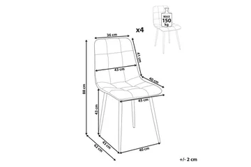 Set med 4 matstolar Powell - Orange, svart - Möbler - Fåtölj & stolar - Matstol & köksstol