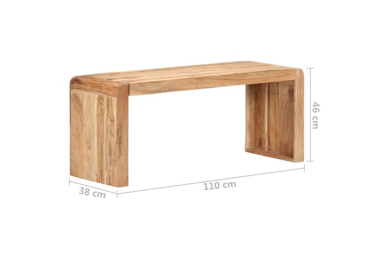 Bänk 110x38x46 cm massivt akaciaträ - Brun - Sittbänk - Hallbänk