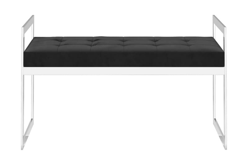 Bänk 97 cm svart sammet och rostfritt stål - Svart - Sittbänk - Hallbänk