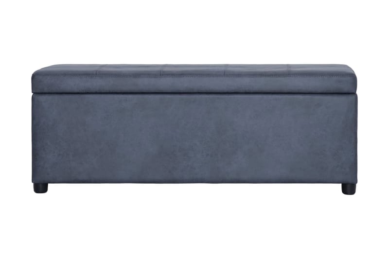 Bänk med förvaringsutrymme 116 cm grå konstmocka - Grå - Sittbänk - Hallbänk