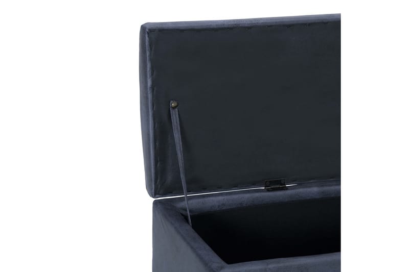 Bänk med förvaringsutrymme 116 cm grå konstmocka - Grå - Sittbänk - Hallbänk