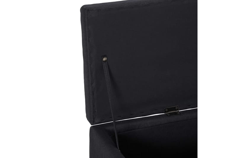 Bänk med förvaringsutrymme 116 cm svart polyester - Svart - Sittbänk - Hallbänk