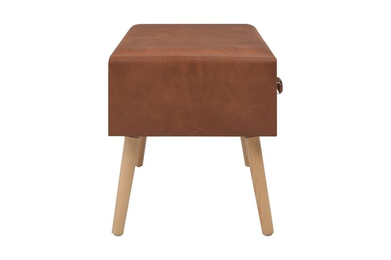 Bänk med lådor 80 cm brun konstläder - Brun - Sittbänk - Hallbänk