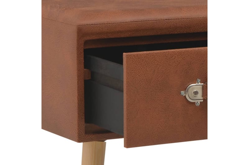 Bänk med lådor 80 cm brun konstläder - Brun - Sittbänk - Hallbänk