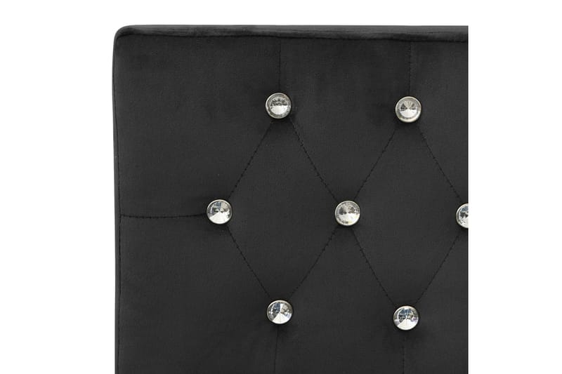 Bänk 110 cm svart sammet - Svart - Bänk med ryggstöd