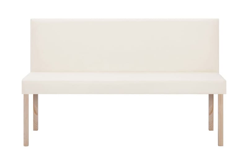 Bänk 139,5 cm konstläder gräddvit - Vit - Bänk med ryggstöd